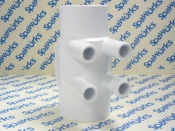 100705 4 Port 2" x 3/4" Barb Slip x Spig Water Manifold