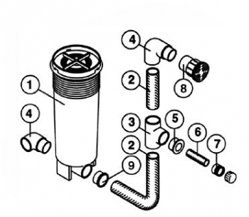 6540-941 Suction Fitting: Return System (1993-1995) !!! OBSOLETE !!!